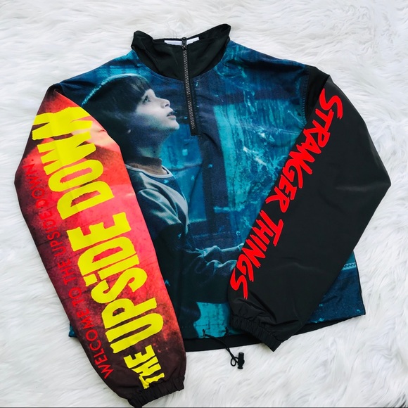 Jackets & Blazers - STRANGER THINGS Crop Top Windbreaker